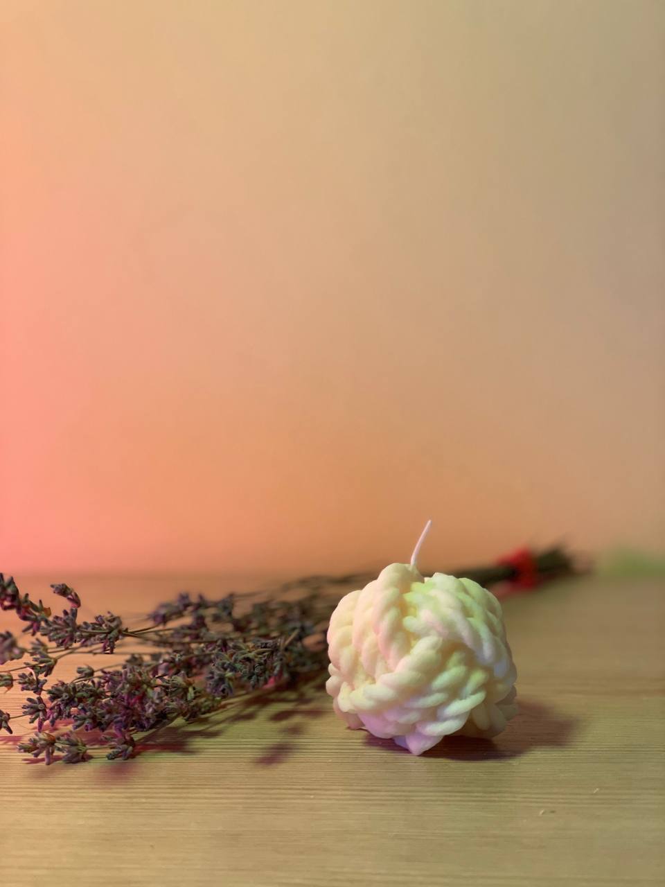 Yarn Ball Soy Candle – Knitted Texture