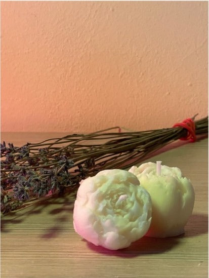 Peony Soy Candle – Floral Sculptural Candle