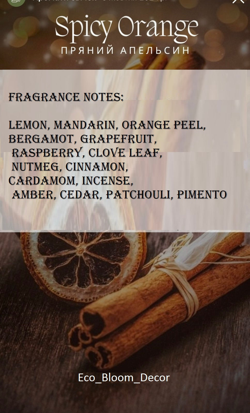 Spicy Orange — Soy Candle 100 ml