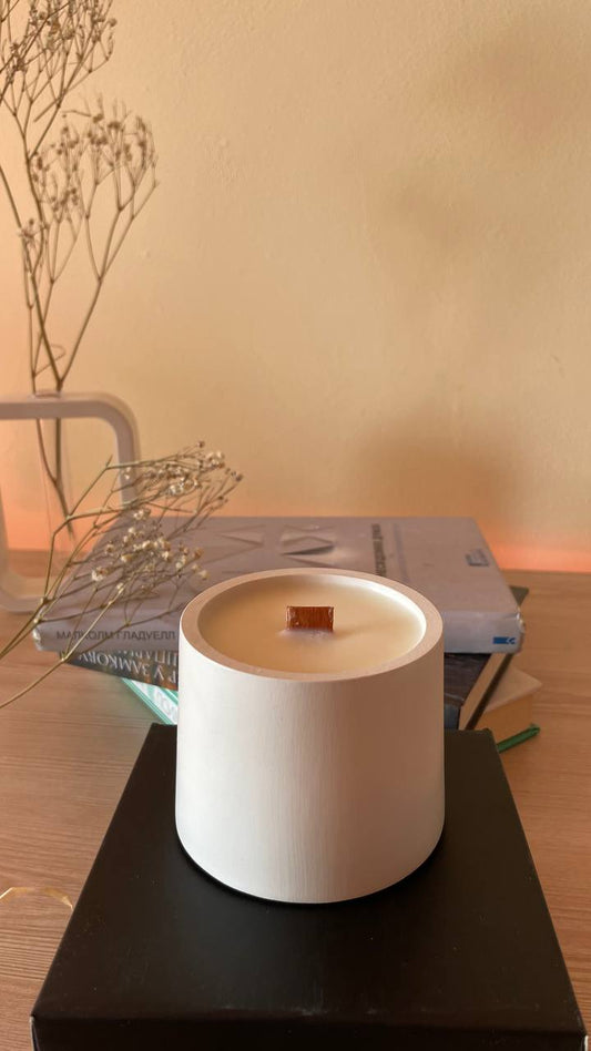Cylinder Soy Candle in Gypsum Jar