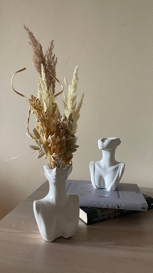 Bust Sculpture Vase — Artistic Gypsum Home Decor