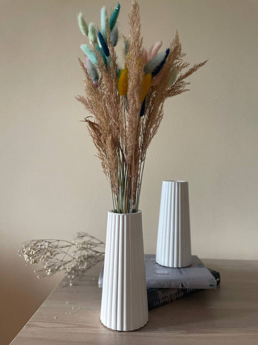XL Tall Gypsum Vase — Minimalist Modern Decor