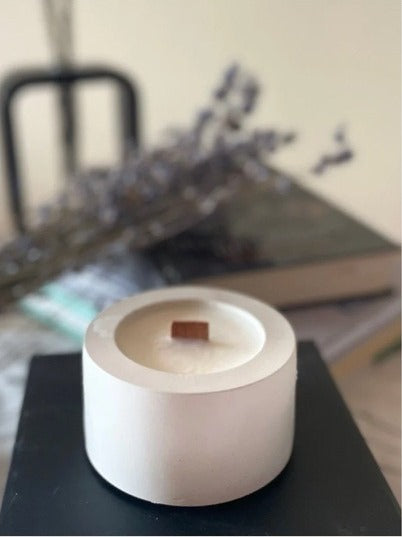 Mini Cylinder Soy Candle in Gypsum Jar