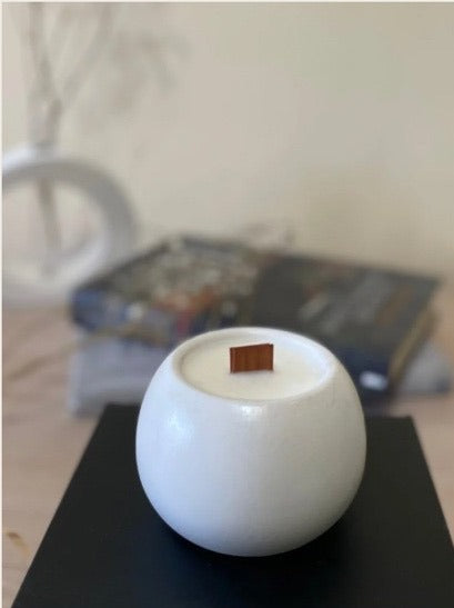 Sphere Soy Candle in Gypsum Jar