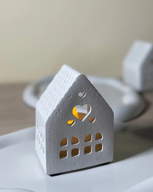 Mini House Candle Holder – Plaster Lantern